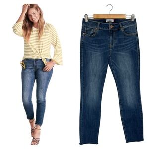 CAbi Jeans Womens 8 The Skinny Classic Wash Mid Rise Raw Hem Stretch 5882 Blue